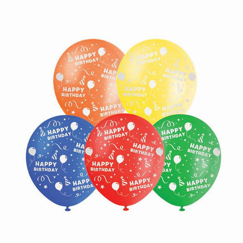 Balloon 10Pk Printed Bday