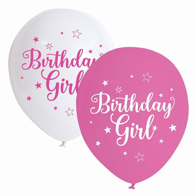 Balloon 10Pk Printed Bday Girl