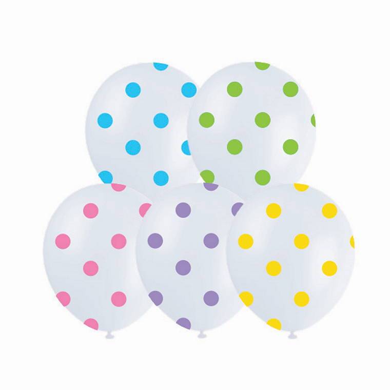 Balloon 10Pk Printed Spot Multi Assorted